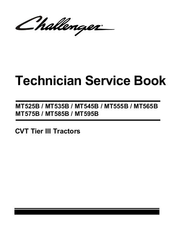 AGCO MT500B Series Tractor (TechStar, tier 3) Technician Service Book Service Manual 4343441M2 English