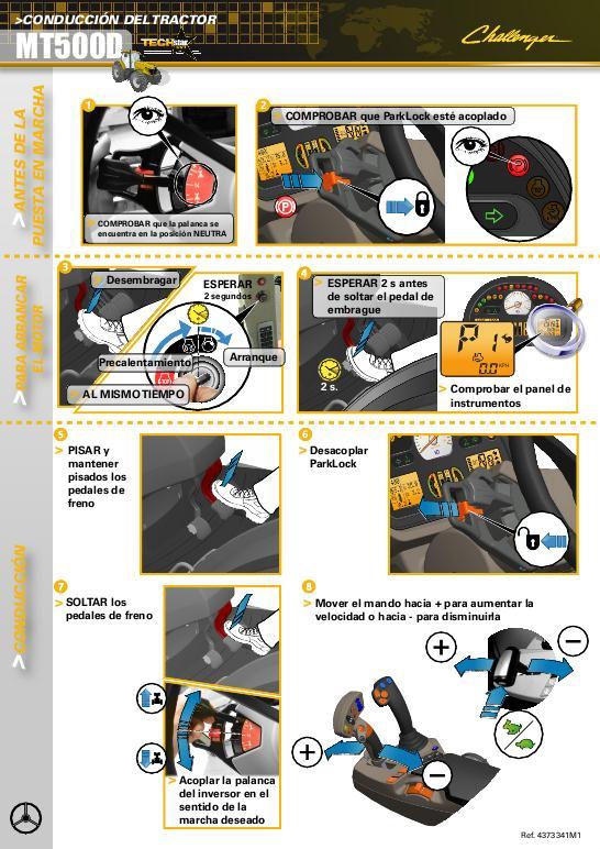AGCO MT500D Series Tractor Quick Start Guide Operator Manual 4373341M1 Spanish