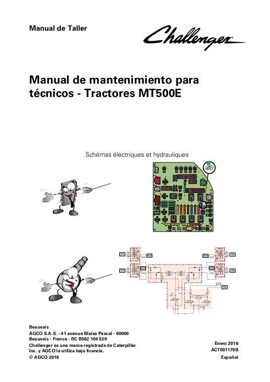 AGCO MT500E Series Tractor Technician Service Book Service Manual ACT001179B Spanish