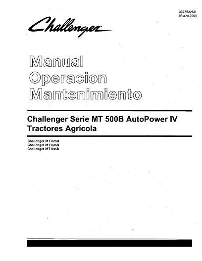 AGCO MT525B MT535B MT545B Tractor (AutoPower 4) Operator Manual 3378522M1 Spanish