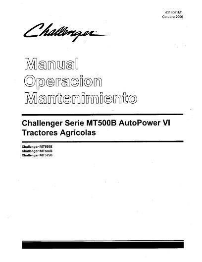 AGCO MT555B MT565B MT575B Tractor (AutoPower VI, tier 3) Operator Manual 4315061M1 Spanish