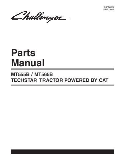 AGCO MT555B MT565B Tractor (TechStar CVT, tier 2) Parts Book 1637459M6 English