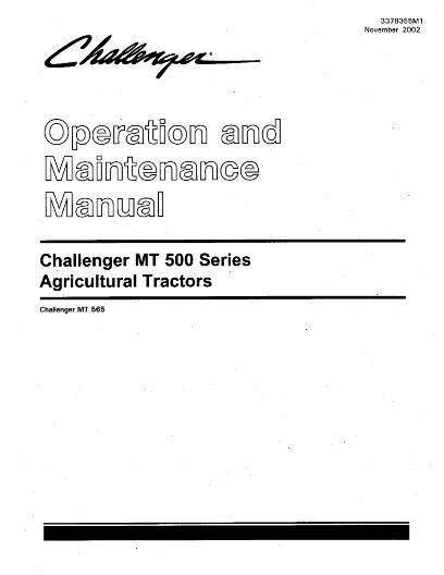 AGCO MT565 Tractor Operator Manual 3378355M1 English