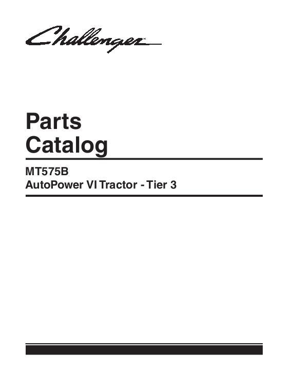 AGCO MT575B Tractor (AutoPower VI, tier 3) Parts Book 3906115M8 English