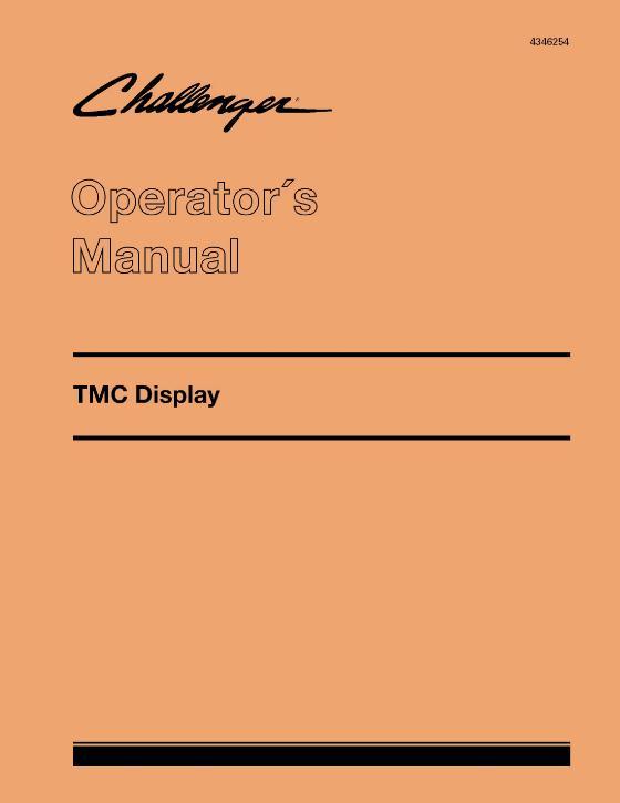 AGCO MT600C MT600D Series Tractor TMC Display Operator Manual 4346254M4 English