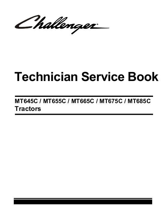 AGCO MT600C Series Tractor Technician Service Book Service Manual 4346389M2 English