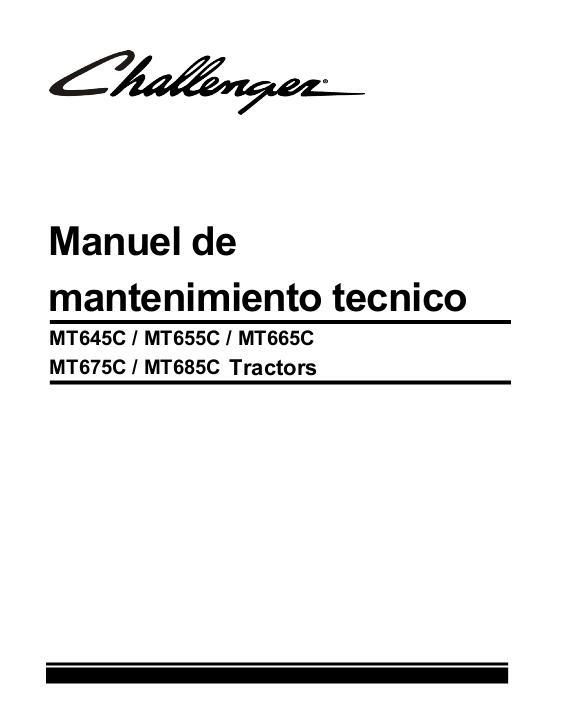 AGCO MT600C Tractor Service Manual 4346390M2 Spanish