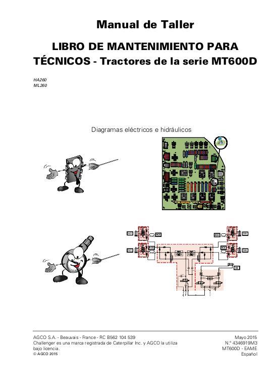 AGCO MT600D Series Tractor Technician Servioce Book Service Manual 4346919M3 Spanish