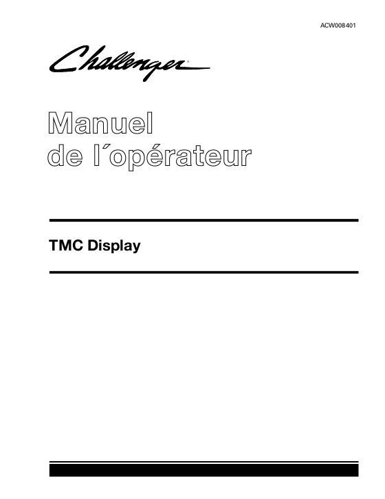 AGCO MT600E Series Datatronic CCD (TMC) Display Operator Manual ACW0084010 French