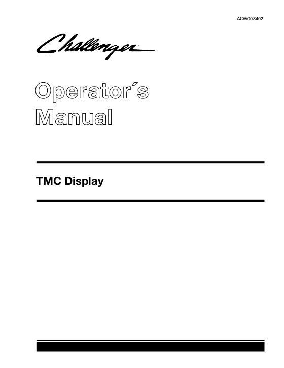 AGCO MT600E Series Datatronic CCD (TMC) Display Operator Manual ACW0084020 English