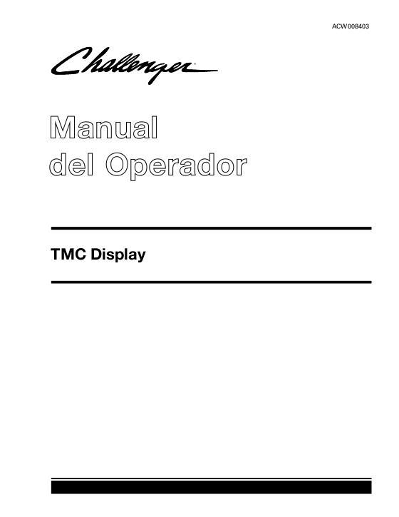 AGCO MT600E Series Datatronic CCD (TMC) Display Operator Manual ACW0084030 Spanish