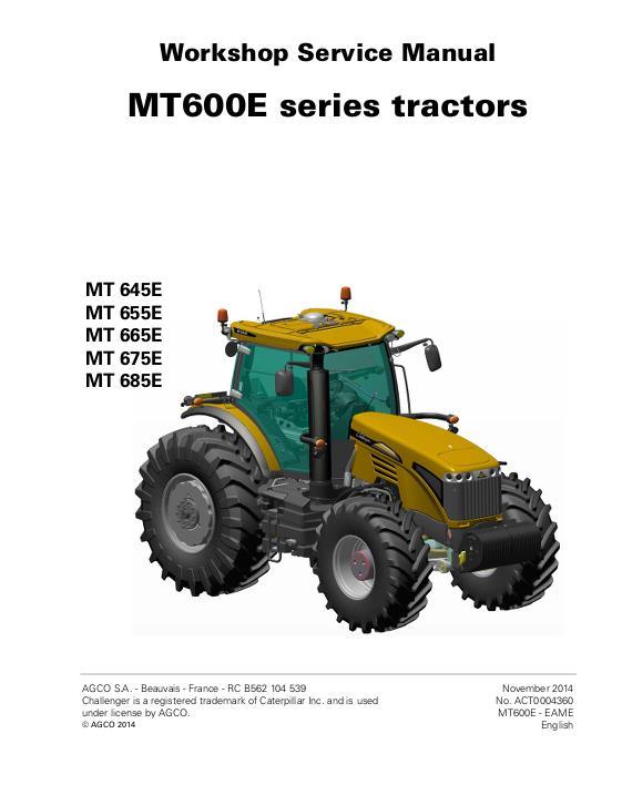 AGCO MT600E Series Tractor (packet) Service Manual ACT0004360 English