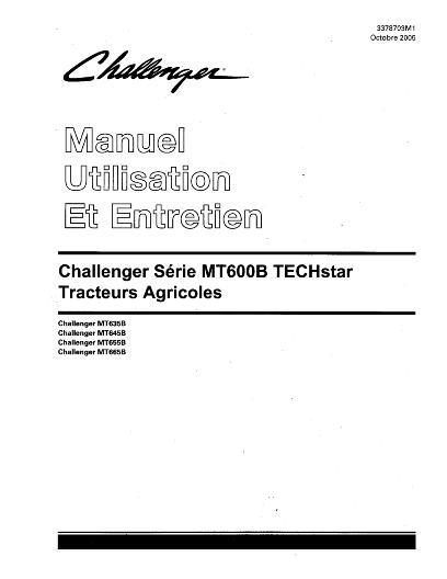 AGCO MT635B MT645B MT655B MT665B (TechStar CVT) Operator Manual 3378703M1 French