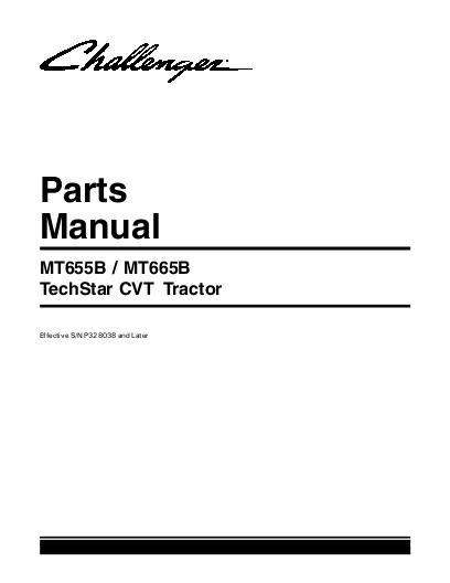 AGCO MT655B MT665B Tractor (TechStar CVT, tier 3, eff sn P328038) Parts Book 3906075M6 English