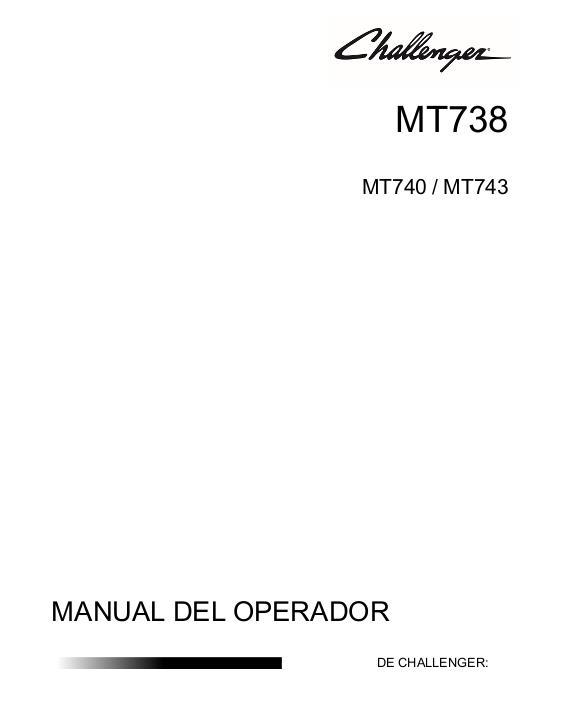 AGCO MT738 MT740 MT743 Operator Manual 609464D1A Spanish