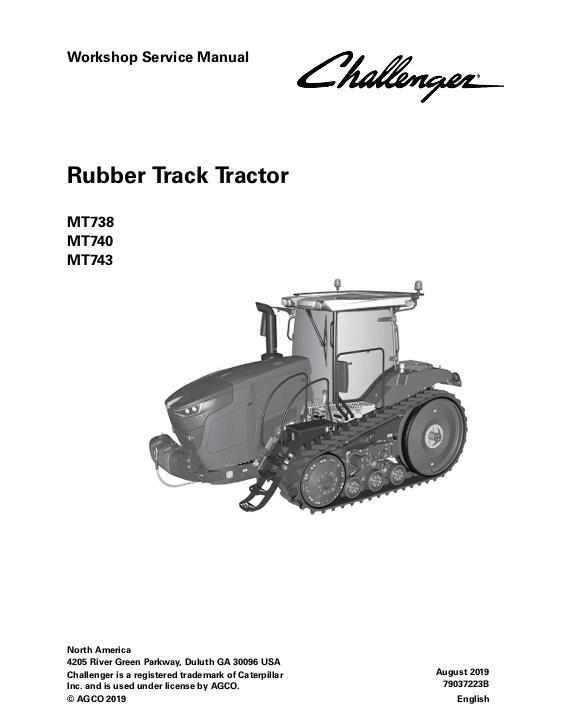 AGCO MT738 MT740 MT743 Tractor (eff sn Jxxx1001, 2018) (packet) Service Manual 79037223B English