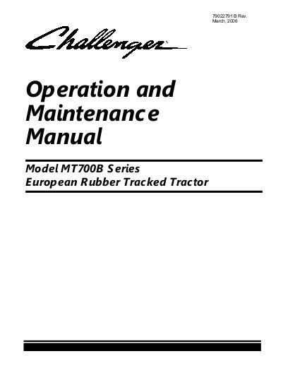 AGCO MT745B MT755B MT765B Tractor (CE) Operator Manual 79022791B English