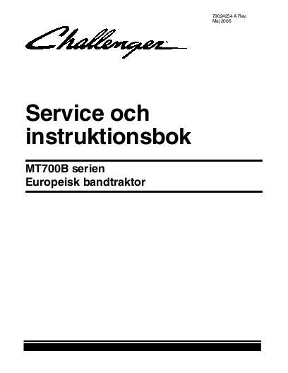 AGCO MT745B MT755B MT765B Tractor (eff sn xxx6, 2006, CE) Operator Manual 79024254A Swedish