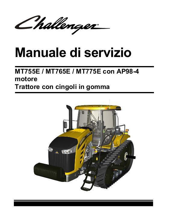 AGCO MT755E MT765E MT775 Tractor (packet) Service Manual 79036483A Italian