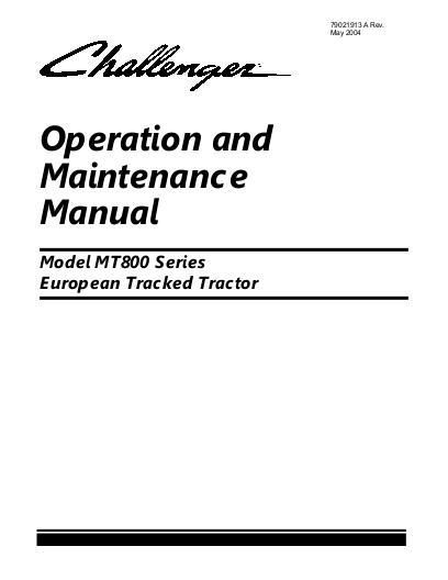 AGCO MT835 MT845 MT855 MT865 (CE, eff sn xxx4, 2004-2005) Operator Manual 79021913 English