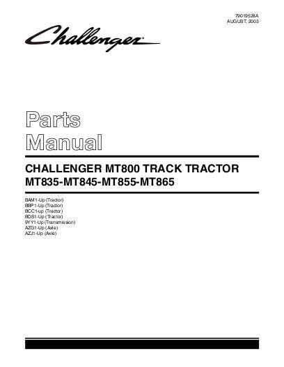 AGCO MT835 MT845 MT855 MT865 (non CE, eff sn xxx2, 2002-2003 Parts Book 79019528A English