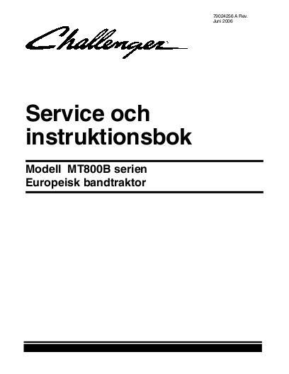 AGCO MT835B MT845B MT855B MT865B MT875B Tractor (2006, CE) Operator Manual 79024256A Swedish