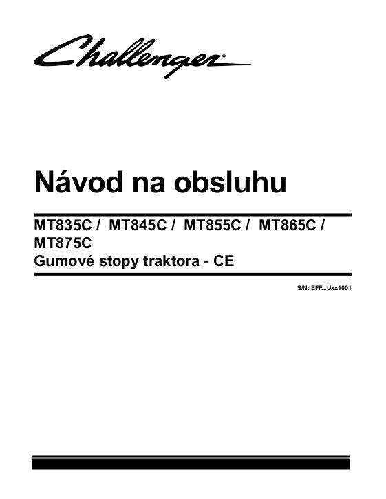 AGCO MT835C MT845C MT855C MT865C MT875C Tractor (2009, CE) Operator Manual 79033483H Slovakian
