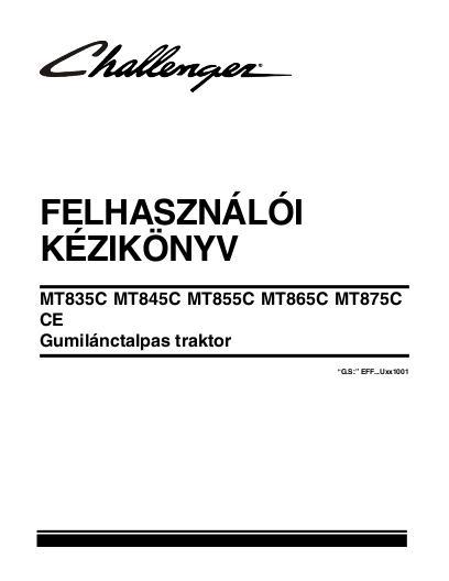AGCO MT835C MT845C MT855C MT865C MT875C Tractor (2009, CE) Operator Manual 79033485A Hungarian