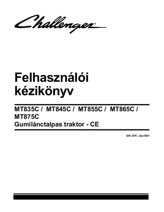 AGCO MT835C MT845C MT855C MT865C MT875C Tractor (2009, CE) Operator Manual 79033485H Hungarian