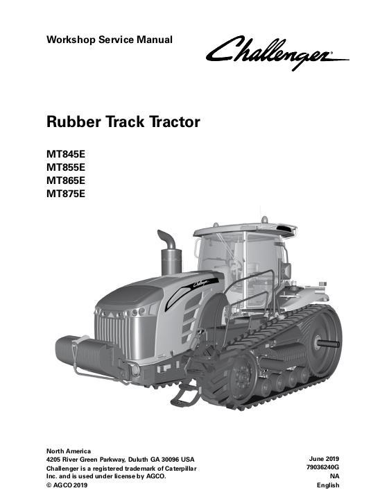 AGCO MT845E MT855E MT865E MT875E Tractor (packet) Service Manual 79036240G English