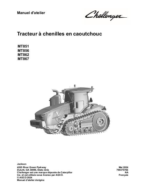 AGCO MT851 MT856 MT862 MT867 MY21- (packet) Service Manual 79037576E French