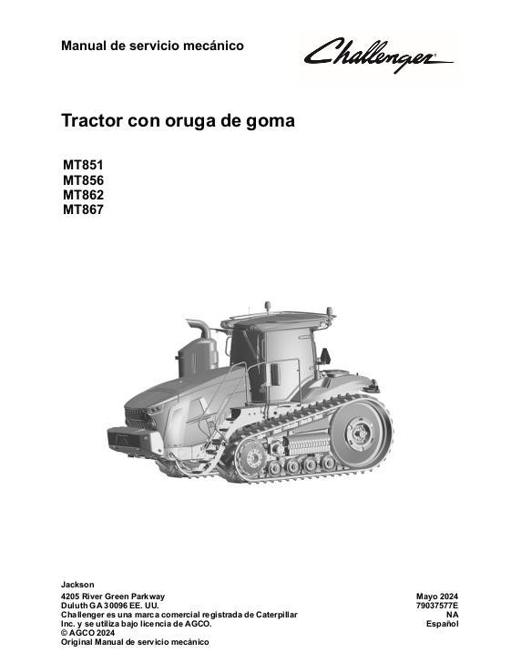 AGCO MT851 MT856 MT862 MT867 MY21- (packet) Service Manual 79037577E Spanish