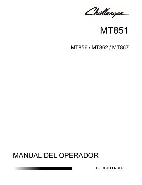 AGCO MT856 MT862 MT867 Operator Manual 609428D1B Spanish