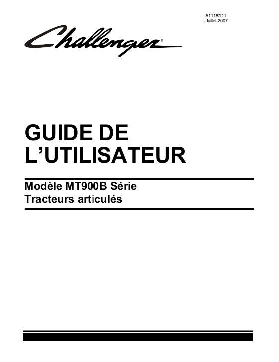 AGCO MT945B MT955B MT965B MT975B Tractor (2007-08) Operator Manual 511187D1A French