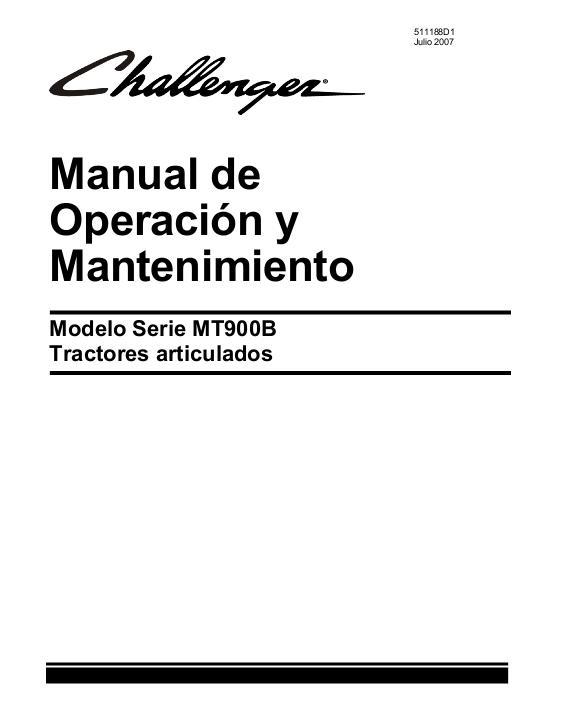 AGCO MT945B MT955B MT965B MT975B Tractor (2007-08) Operator Manual 511188D1A Spanish