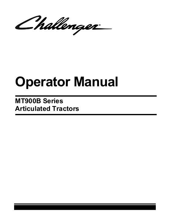 AGCO MT945B MT955B MT965B MT975B Tractor (eff sn Sxx1001) Operator Manual 511186D1C English