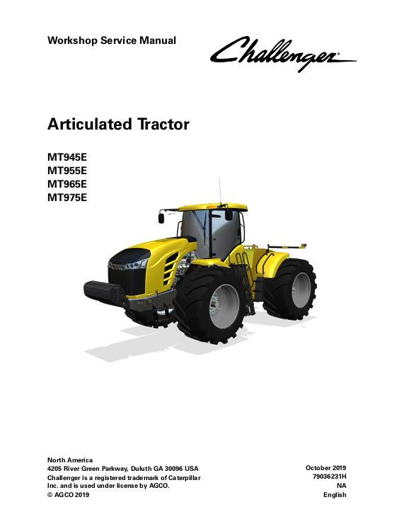 AGCO MT945E MT955E MT965E MT975E Tractor (packet) Service Manual 79036231H English