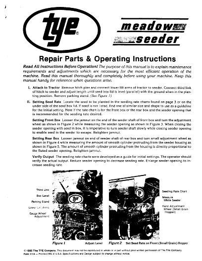 AGCO Meadow Seeder Operator Manual 000-1114 English