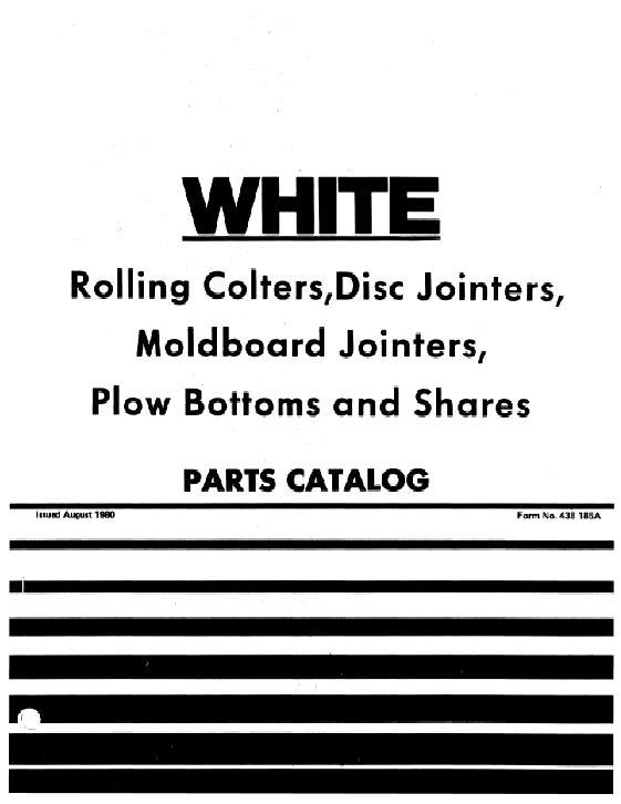 AGCO Moldboard Plow Bottom Jointer Colter Parts Book W438185A English
