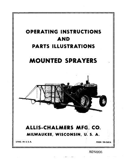 AGCO Mounted Sprayer (rRear mtd. boom & wand) Operator Manual 70828466 English