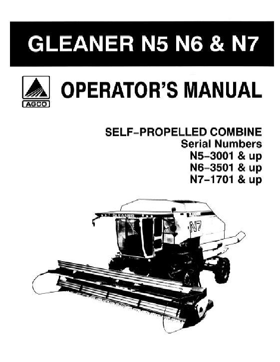 AGCO N5 (3001-4500) N6 (3501-5100) N7 (1701-2500) Combine Operator Manual 71324311 English