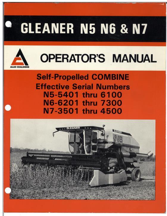 AGCO N5 (5401-6100) N6 (6201-7300) N7 (3501-4500) Combine Operator Manual 71336476 English