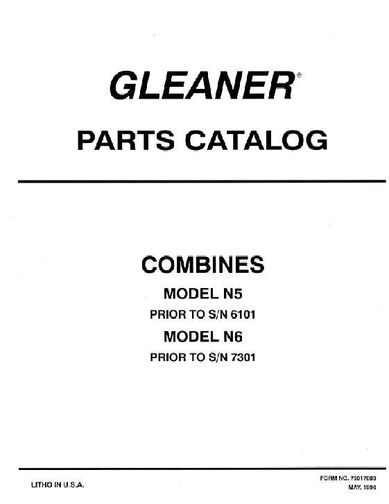 AGCO N5 (sn 1301-6100) N6 (sn 1001-7300) Combine Parts Book 79017089 English