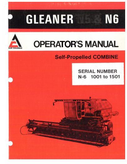 AGCO N6 Combine (prior sn 1501) Operator Manual 71319890 English