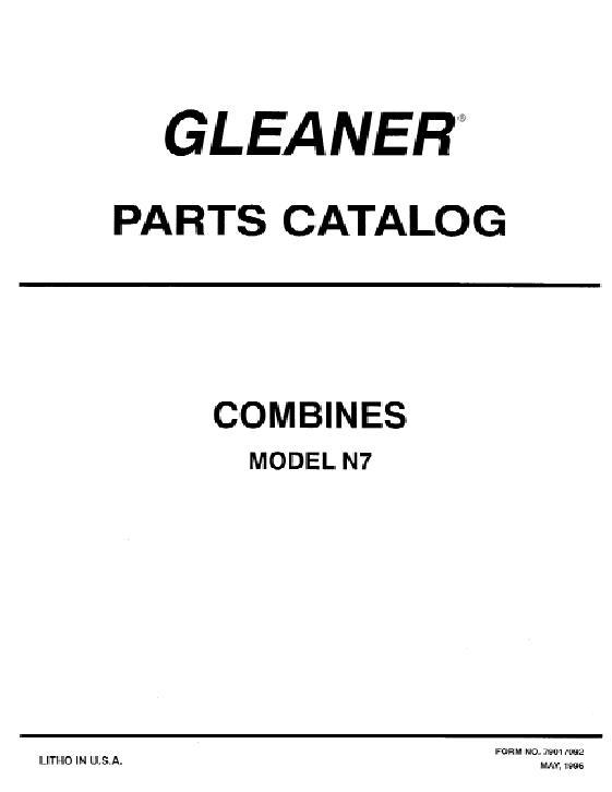 AGCO N7 Combine (eff sn 1201-5501) Parts Book 79017092 English