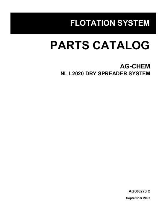 AGCO NL L2020 Dry Spreader (system) Parts Book AG006273C English