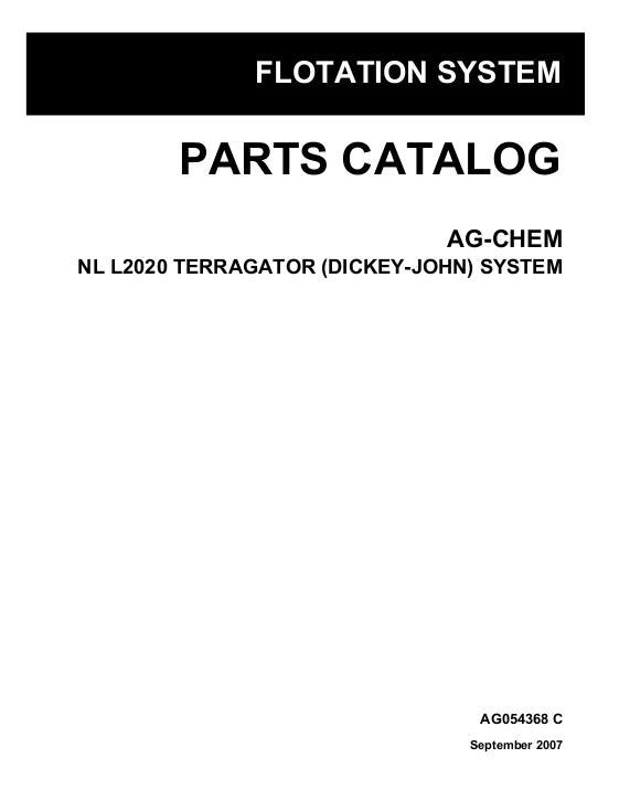 AGCO NL L2020 TerraGator (system, Dickey-John) Parts Book AG054368C English