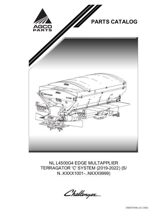 AGCO NL L4500G4 EDGE Multapplier TerraGator ''C'' System (2019-2022) Parts Book 602937D1NAJ English