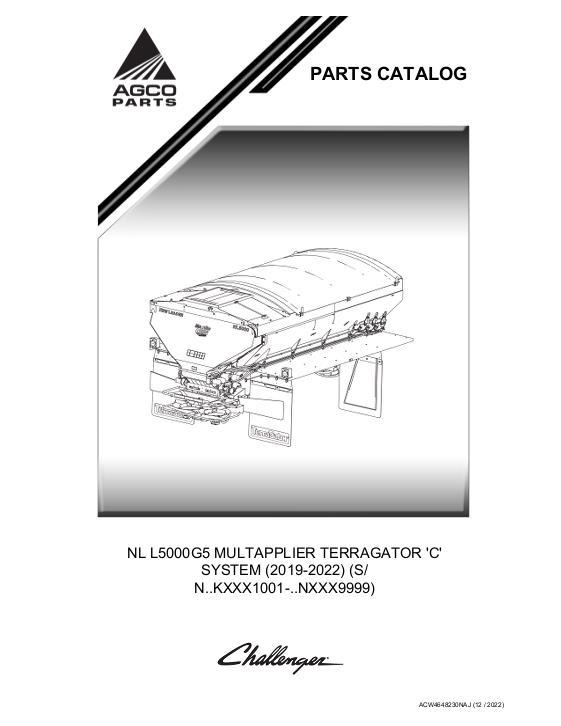AGCO NL L5000G5 MULTAPPLIER Terragator ''C'' SYSTEM (2019-2022) Parts Book ACW4648230NAJ English