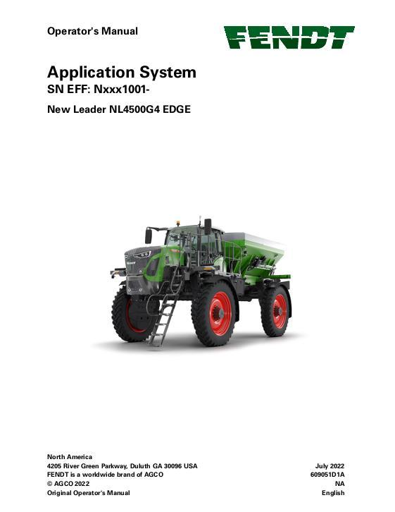 AGCO NL4500G4 EDGE (system, eff Nxxx1001, 2022) Operator Manual 609051D1A English